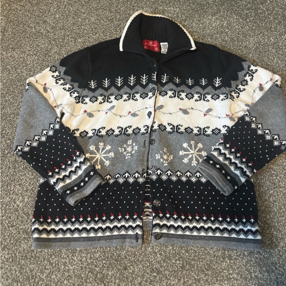 Holiday Lodge Snowflake Cotton Cardigan
